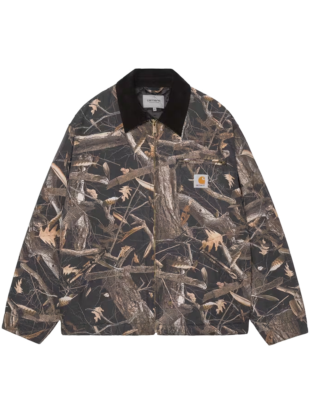CARHARTT WIP-OG DETROIT JACKET-I035614 3X860 CAMO FEATHER TREE, BLACK/BLACK