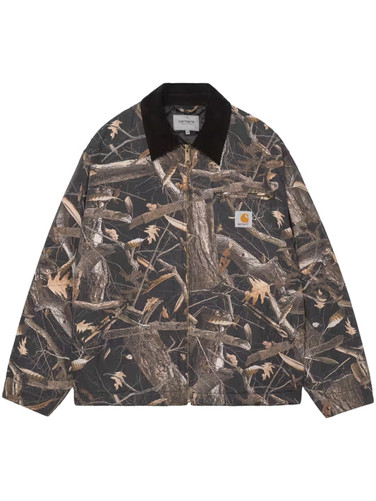 CARHARTT WIP-OG DETROIT JACKET-I035614 3X860 CAMO FEATHER TREE, BLACK/BLACK
