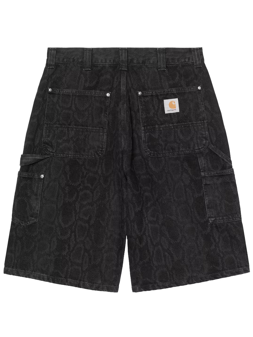 CARHARTT WIP-OG DOUBLE KNEE SHORT-I036590 3R260 SNAKE CAMO/BLACK HEAVY STONE WASHED