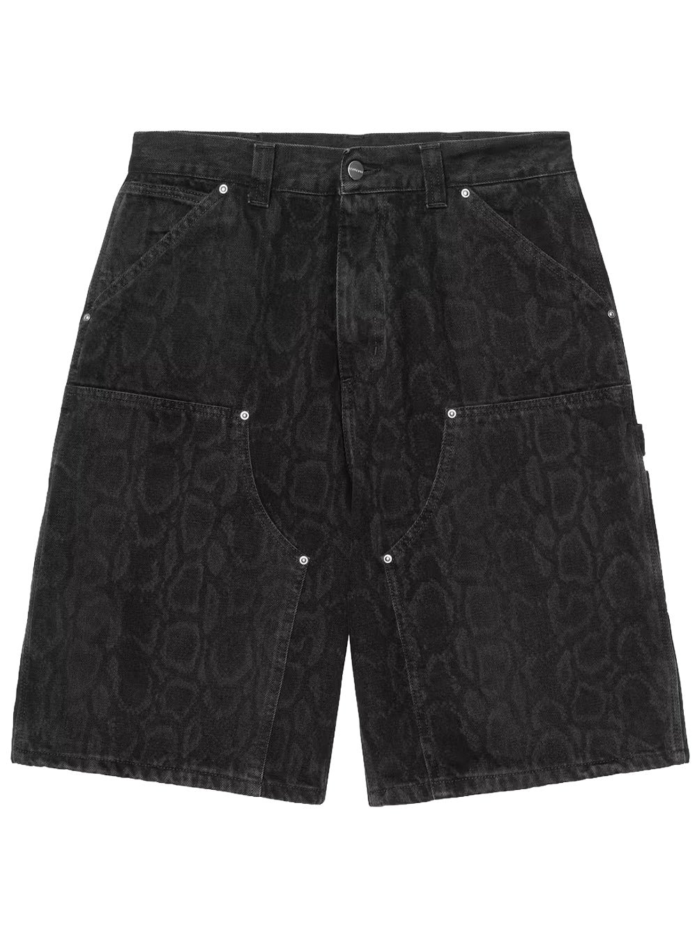 CARHARTT WIP-OG DOUBLE KNEE SHORT-I036590 3R260 SNAKE CAMO/BLACK HEAVY STONE WASHED