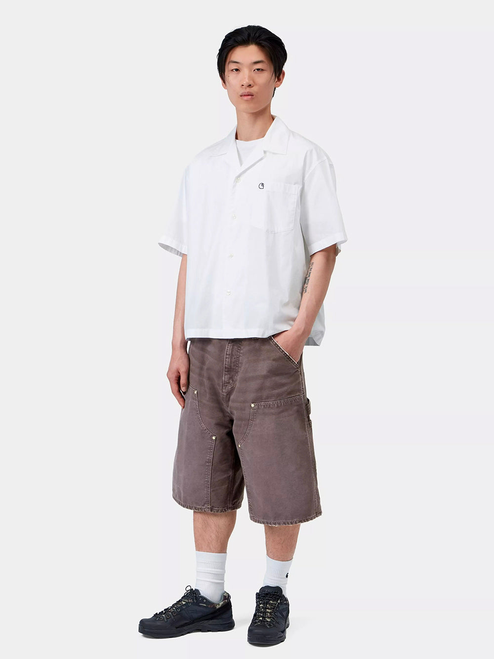 CARHARTT WIP-OG DOUBLE KNEE SHORT-I036870 4717 TOBACCO DESTROY WASH