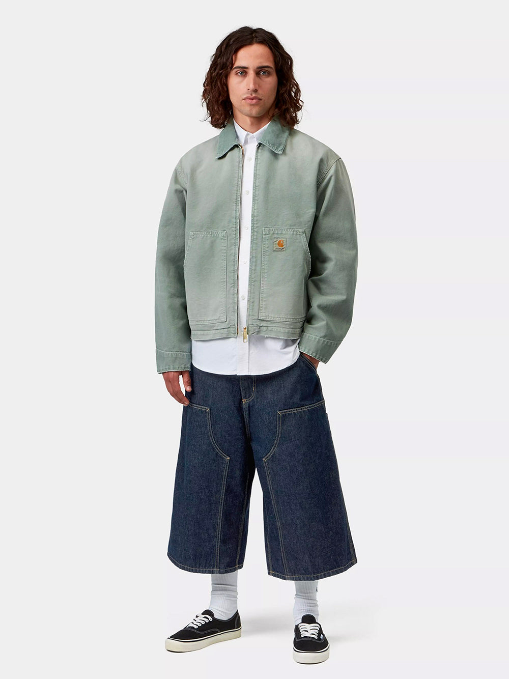 CARHARTT WIP-OG DOUBLE KNEE SHORT (LONG)-I037493 0102 BLUE RINSED