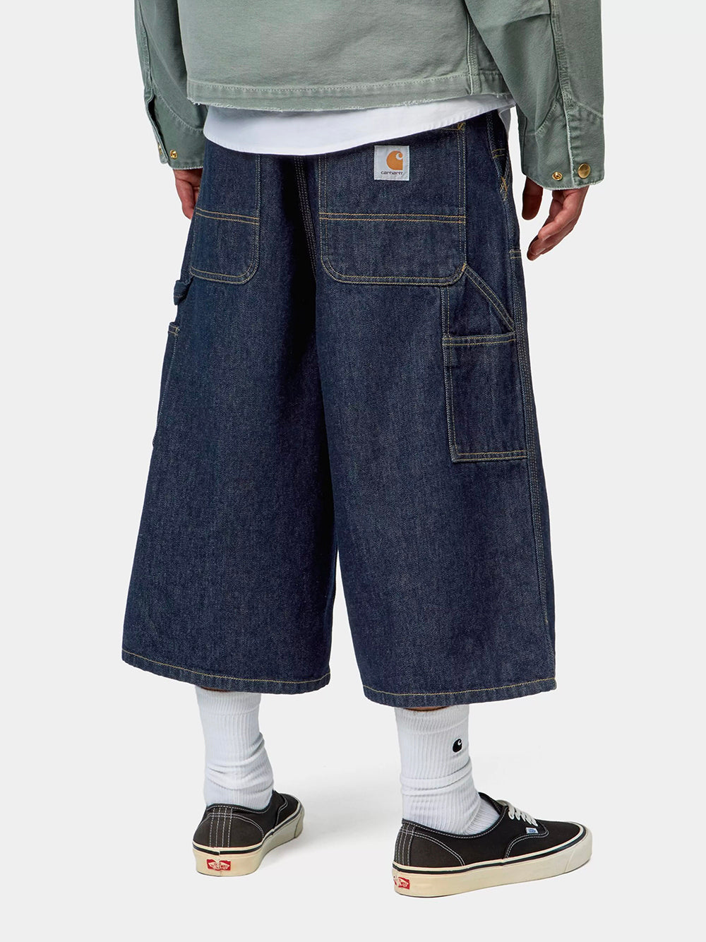 CARHARTT WIP-OG DOUBLE KNEE SHORT (LONG)-I037493 0102 BLUE RINSED
