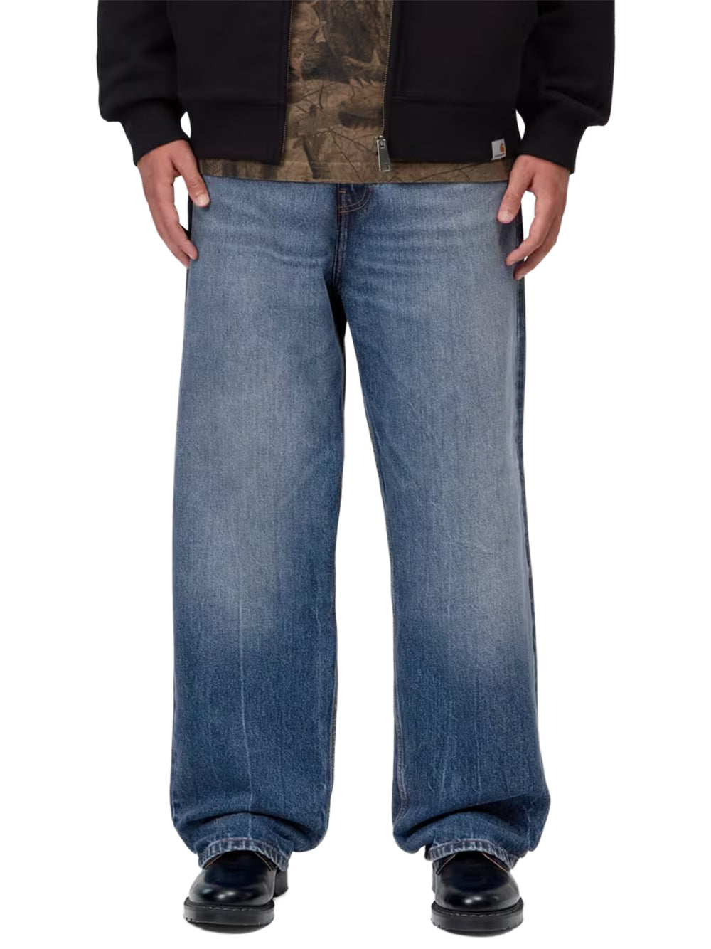 CARHARTT WIP-PAYSON PANT-I037534 017X BLUE/MARBLE USED WASH