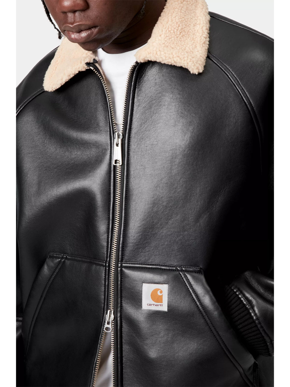 CARHARTT WIP-SHEPTON JACKET-I035974 1LMXX BLACK/NATURAL