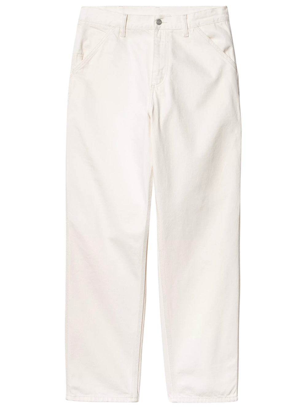 CARHARTT WIP-SINGLE KNEE PANT-I032024 0202 WHITE RINSED