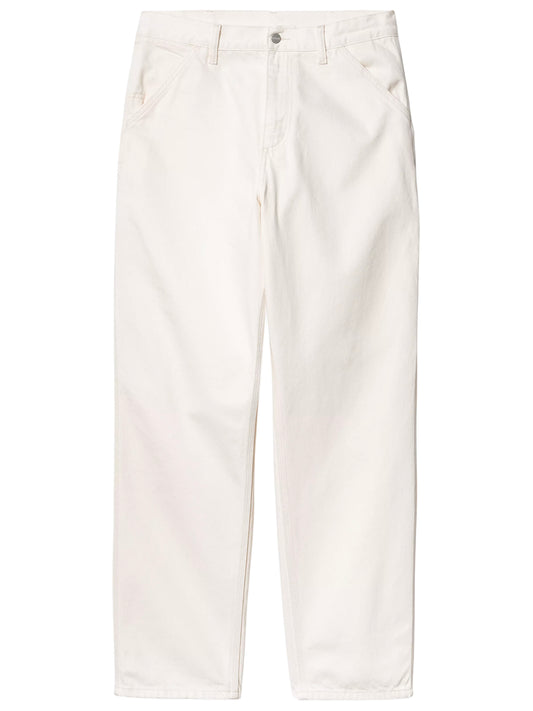 CARHARTT WIP-SINGLE KNEE PANT-I032024 0202 WHITE RINSED