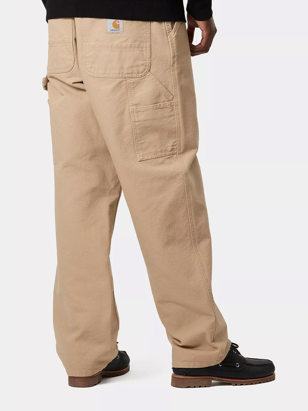 CARHARTT WIP-SINGLE KNEE PANT-I035559 07E5F DUSTY H BROWN/CHALK WASH