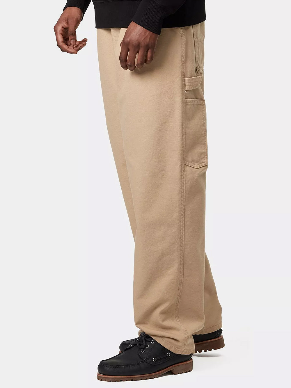 CARHARTT WIP-SINGLE KNEE PANT-I035559 07E5F DUSTY H BROWN/CHALK WASH