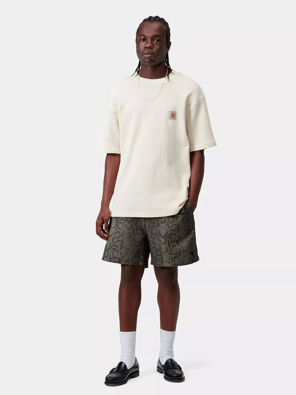 CARHARTT WIP-SLATER SWIM TRUNKS-I035063 3QAXX SNAKE CAMO/LEAF