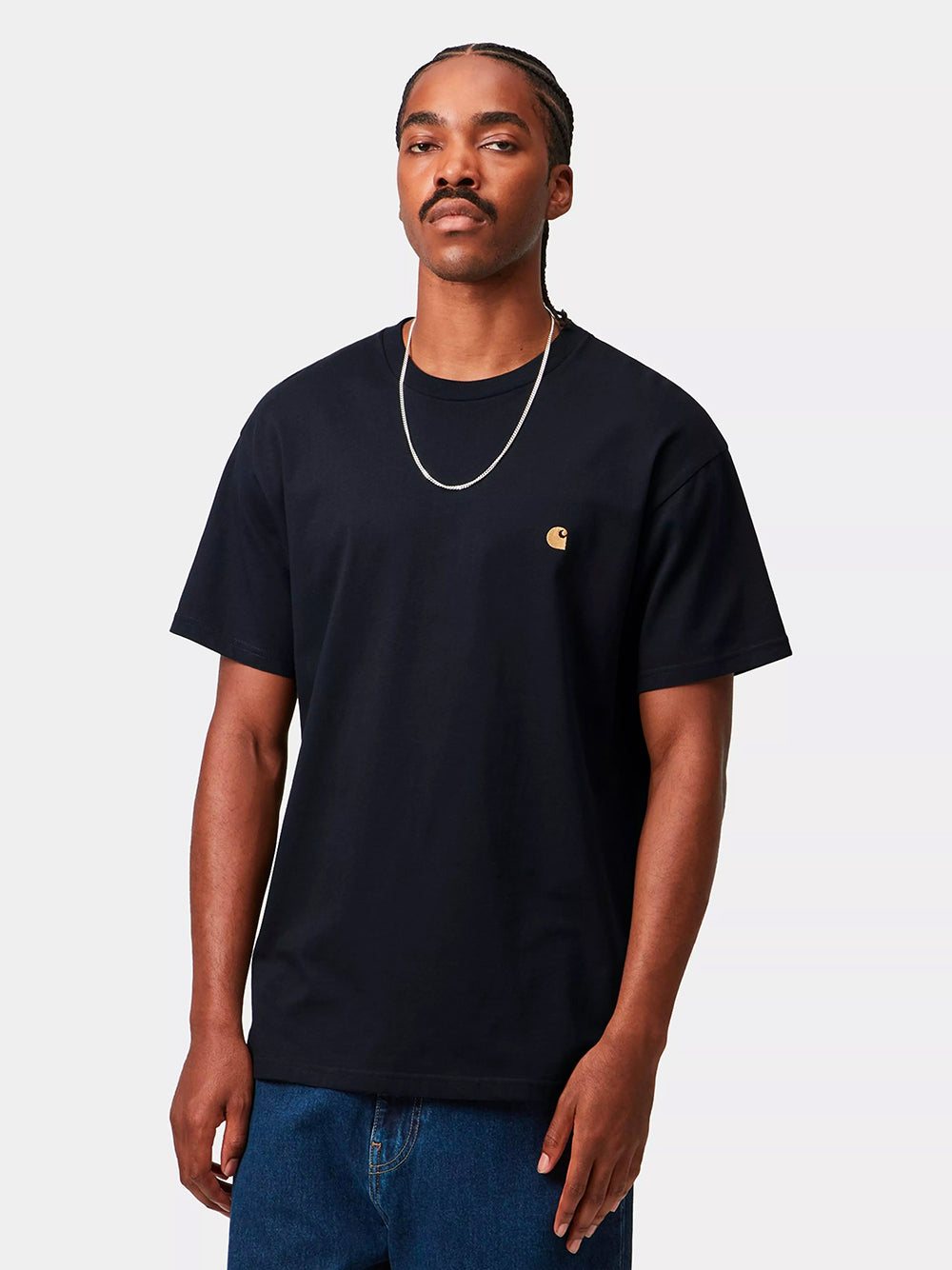 CARHARTT WIP-S/S CHASE T-SHIRT-I026391 00HXX DARK NAVY/GOLD