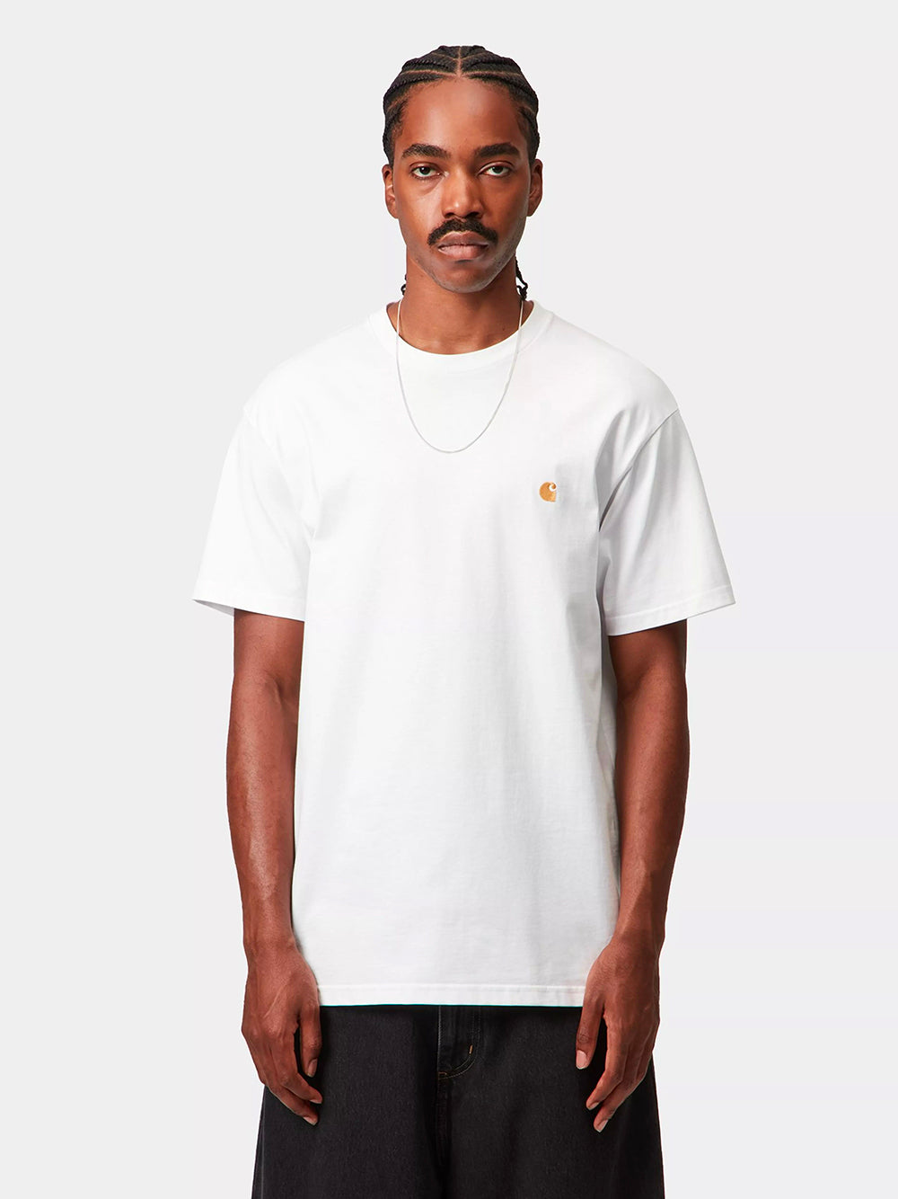 CARHARTT WIP-S/S CHASE T-SHIRT-I026391 00RXX WHITE/GOLD