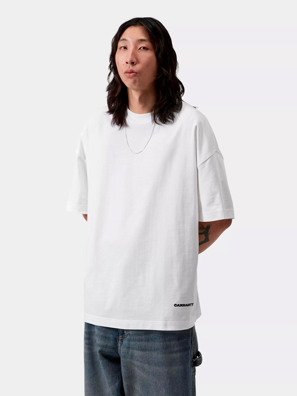 CARHARTT WIP-S/S LINK SCRIPT T-SHIRT-I031373 00AXX WHITE/BLACK