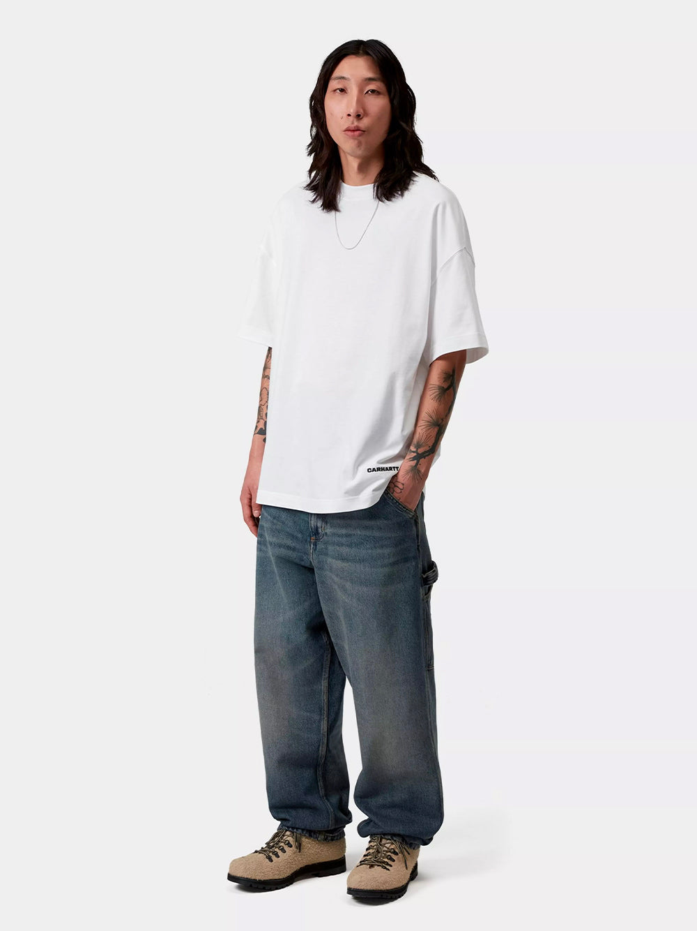 CARHARTT WIP-S/S LINK SCRIPT T-SHIRT-I031373 00AXX WHITE/BLACK