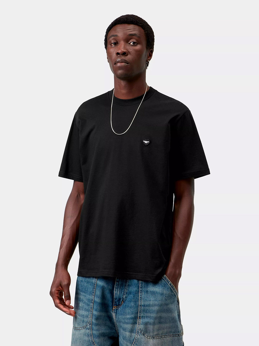 CARHARTT WIP-S/S SMALL HEART T-SHIRT-I037116 00EXX BLACK/BLACK