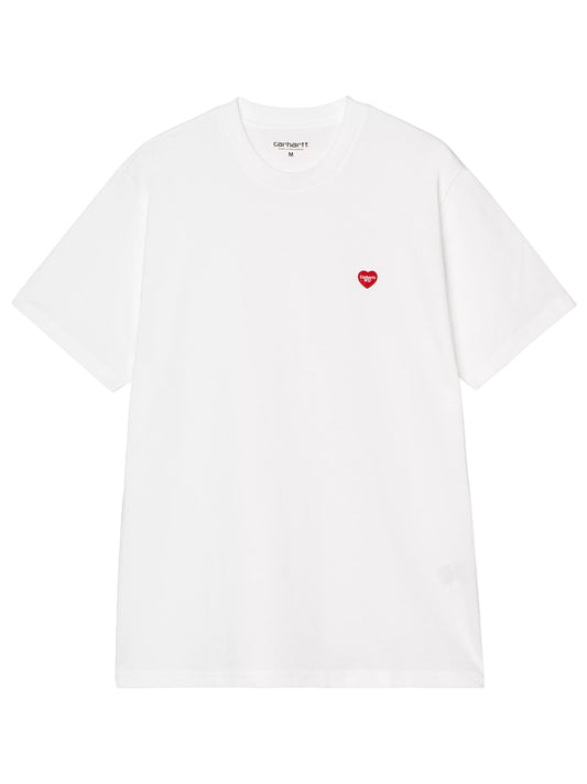 CARHARTT WIP-S/S SMALL HEART T-SHIRT-I037116 1WZXX WHITE/RED