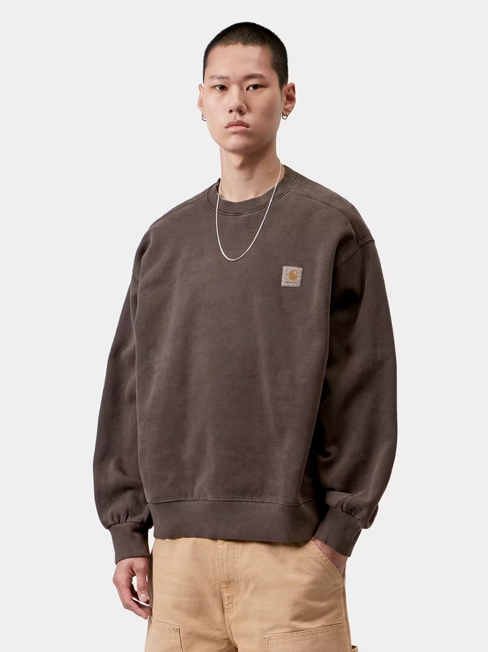CARHARTT WIP-VISTA SWEAT-I029522 47GD TOBACCO/GARMENT DYED