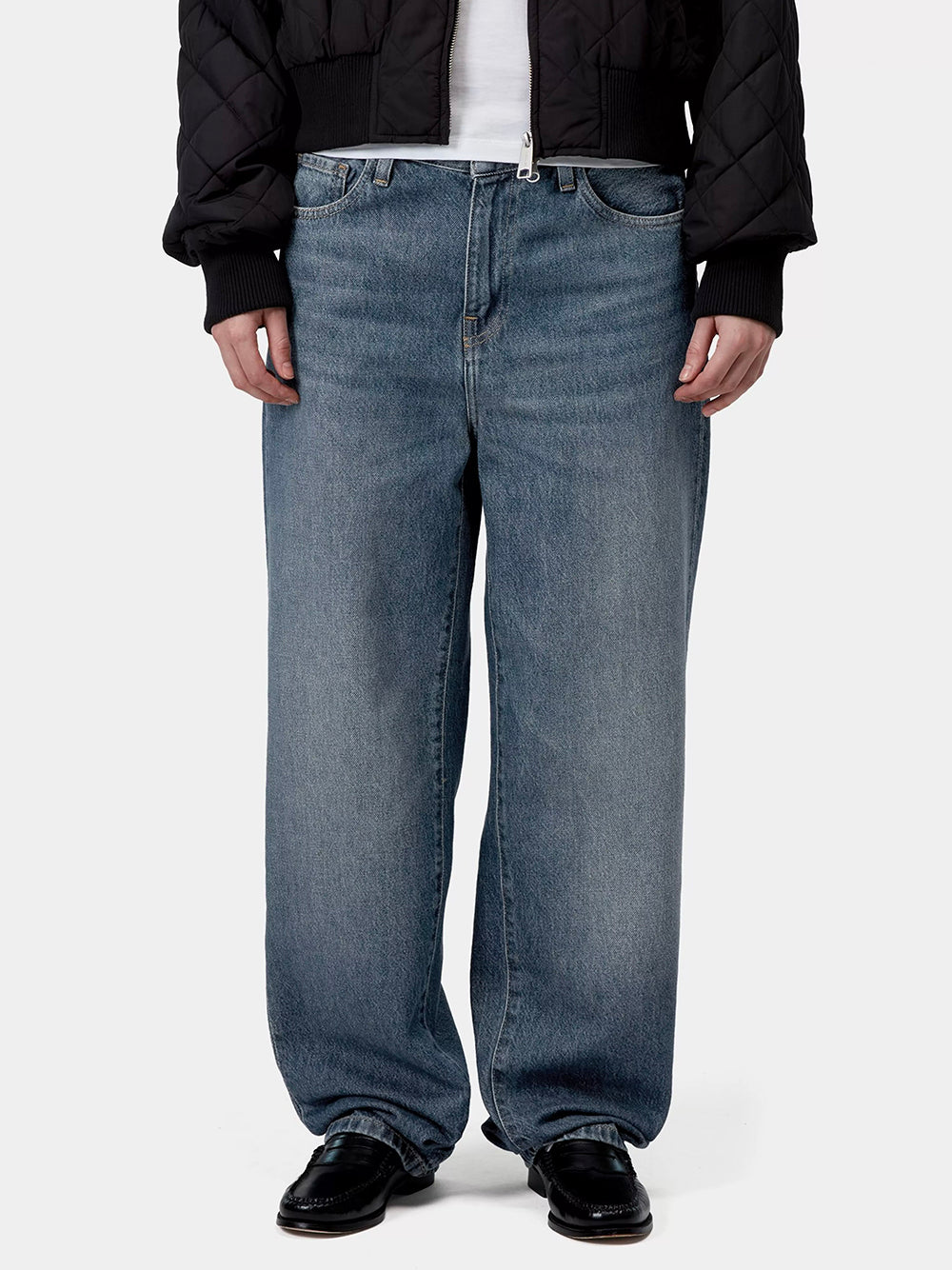 CARHARTT WIP-W` ARIN PANT-I035881 014L BLUE/DARK USED WASH