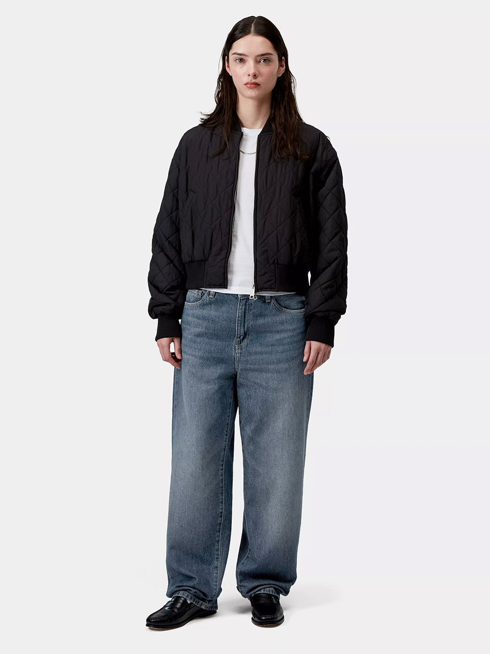 CARHARTT WIP-W` ARIN PANT-I035881 014L BLUE/DARK USED WASH