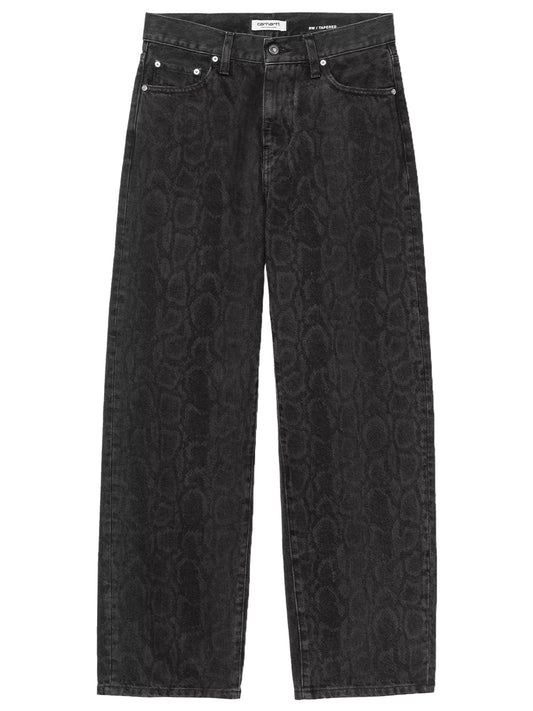 CARHARTT WIP-W` SNAKE ARIN PANT-I036596 3R260 SNAKE CAMO/BLACK HEAVY STONE WASHED