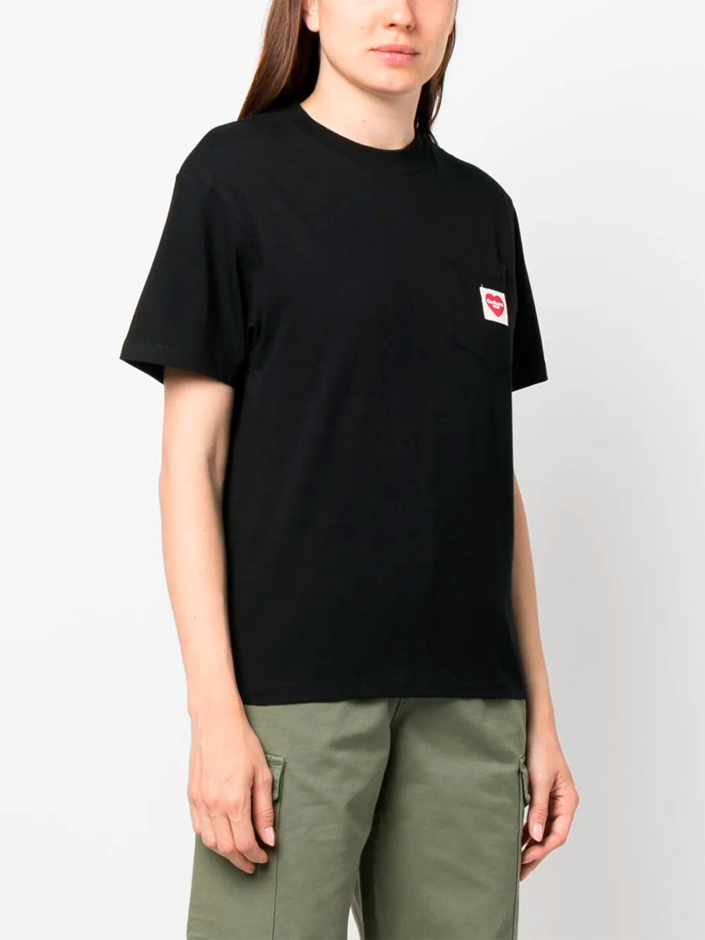 CARHARTT WIP-W` S/S POCKET HEART T-SHIRT-I032180 1V2XX BLACK/RED