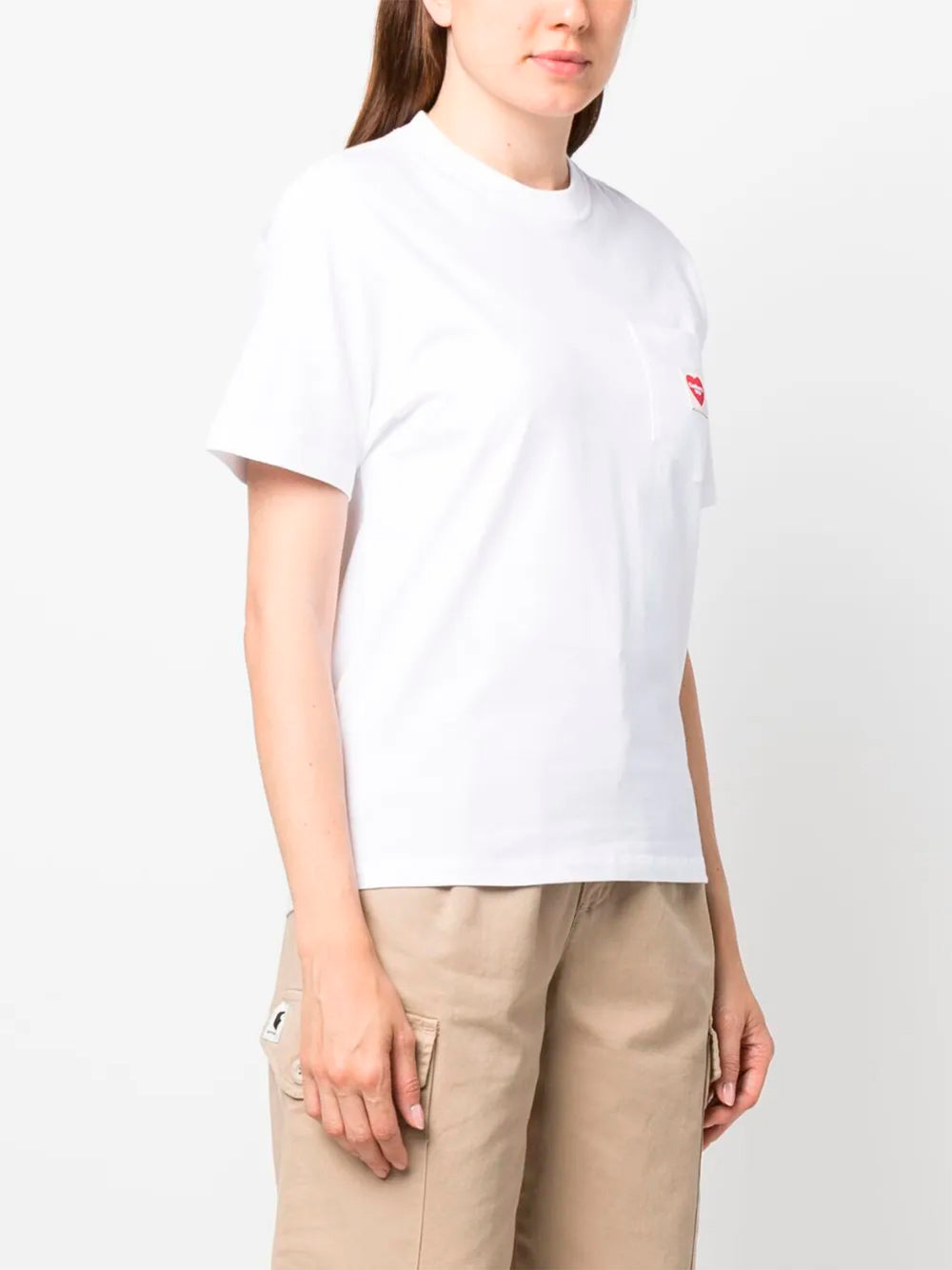 CARHARTT WIP-W` S/S POCKET HEART T-SHIRT-I032180 1WZXX WHITE/RED