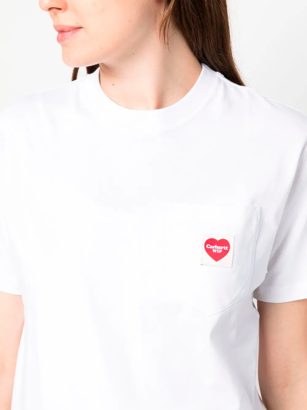 CARHARTT WIP-W` S/S POCKET HEART T-SHIRT-I032180 1WZXX WHITE/RED