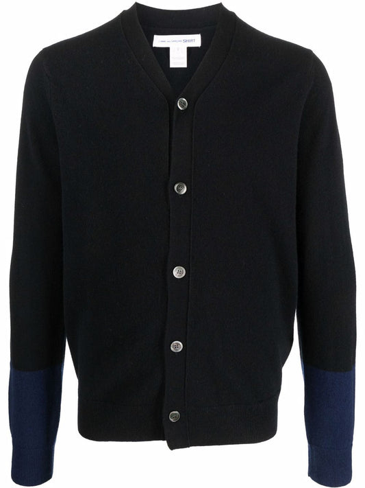 COMME DES GARÇONS-BICOLOR CARDIGAN-FZ.N109.PER 1 BLACK/NAVY
