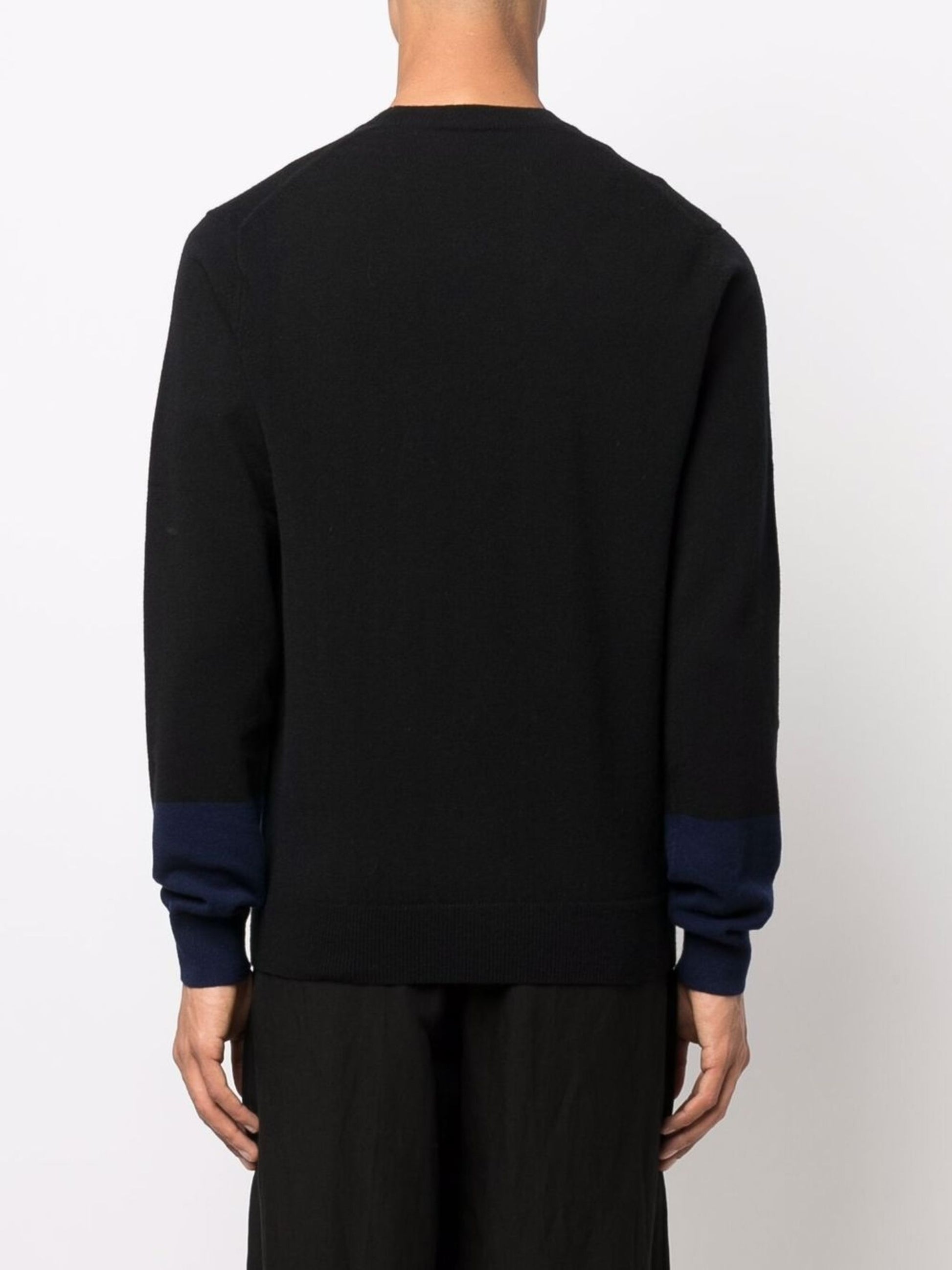 COMME DES GARÇONS-ROUNDNECK BICOLOR PULLOVER-FZ.N112.PER 1 BLACK/NAVY