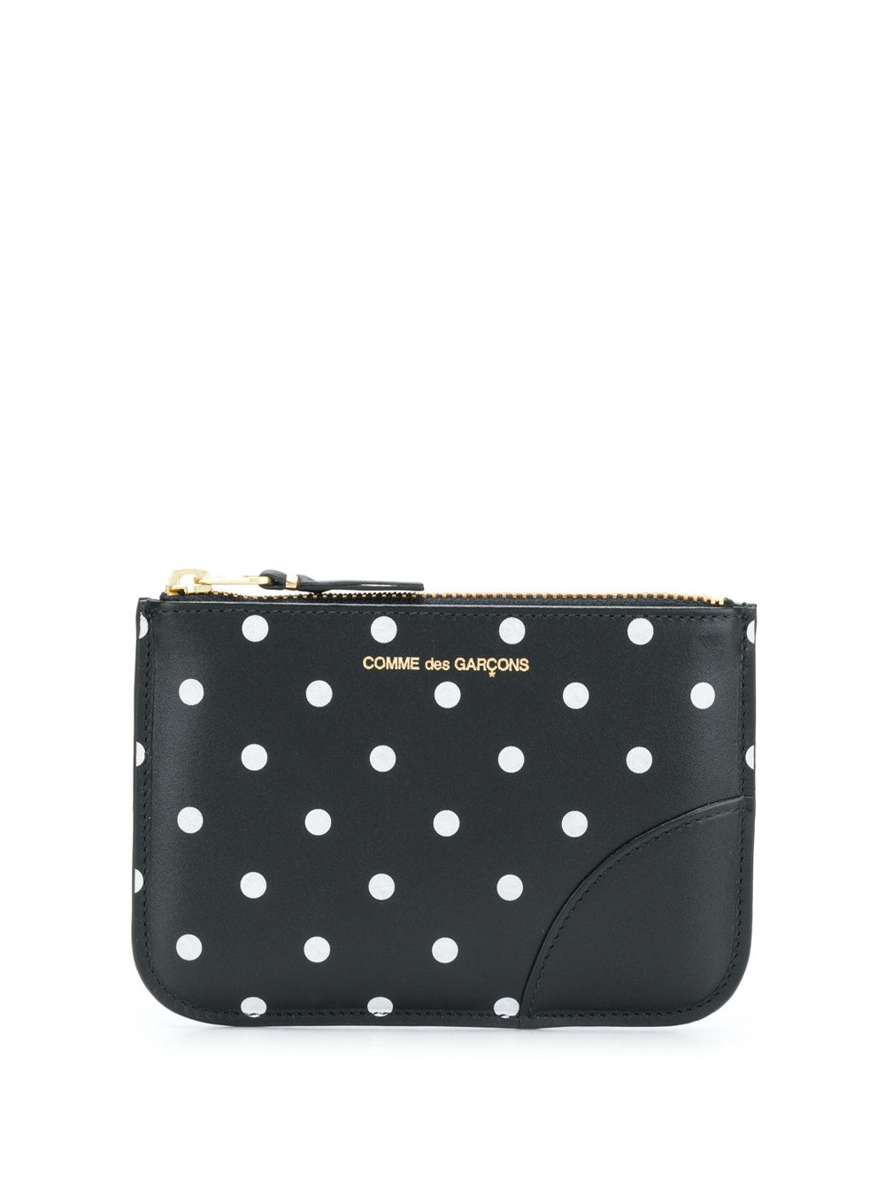 COMME DES GARÇONS WALLET-CLASSIC LEATHER ZIP POUCH POIS-SA8100PD BLACK