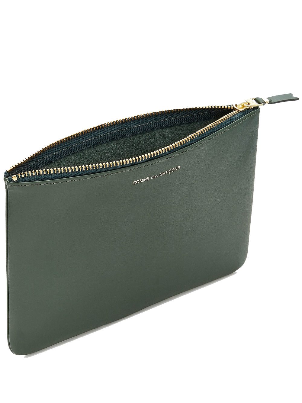 COMME DES GARÇONS WALLET-CLASSIC LEATHER ZIP POUCH-SA5100 BGRN BOTTLE GREEN