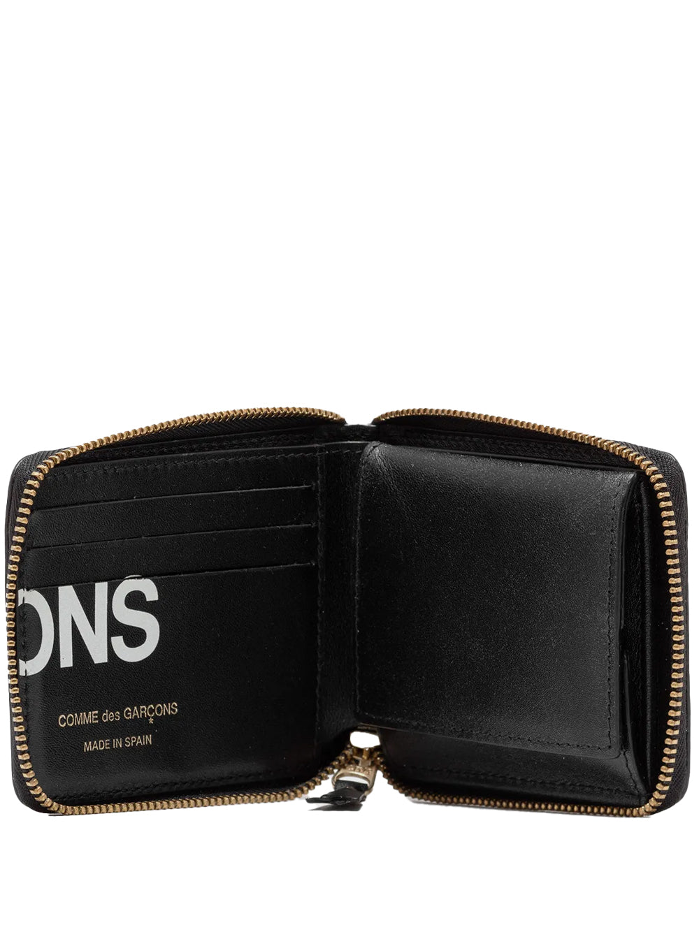COMME DES GARÇONS WALLET-HUGE LOGO FULL ZIP AROUND WALLET-SA7100HL 1 BLACK