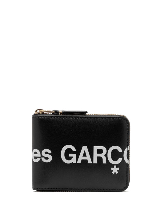 COMME DES GARÇONS WALLET-HUGE LOGO FULL ZIP AROUND WALLET-SA7100HL 1 BLACK