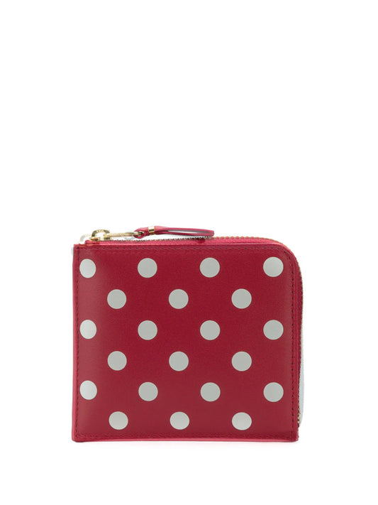 COMME DES GARÇONS WALLET-ZIP AROUND WALLET POIS-SA3100PD RED