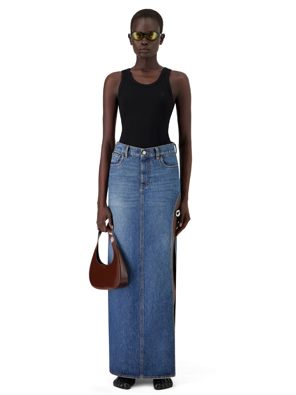 COPERNI-GARTER BELT DENIM SKIRT-COPJ101F2014 BLUE