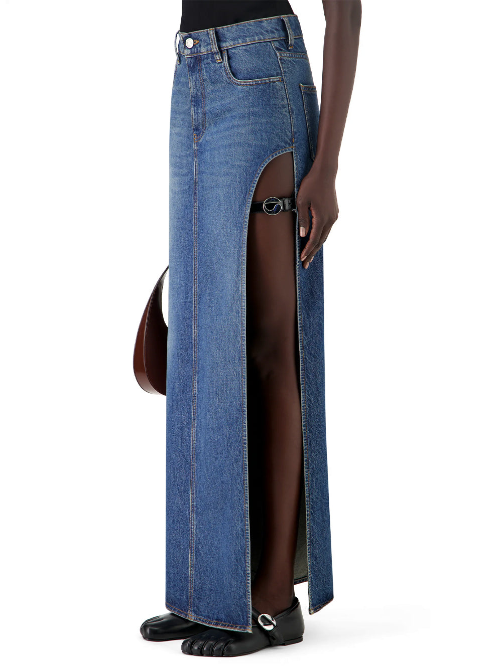 COPERNI-GARTER BELT DENIM SKIRT-COPJ101F2014 BLUE