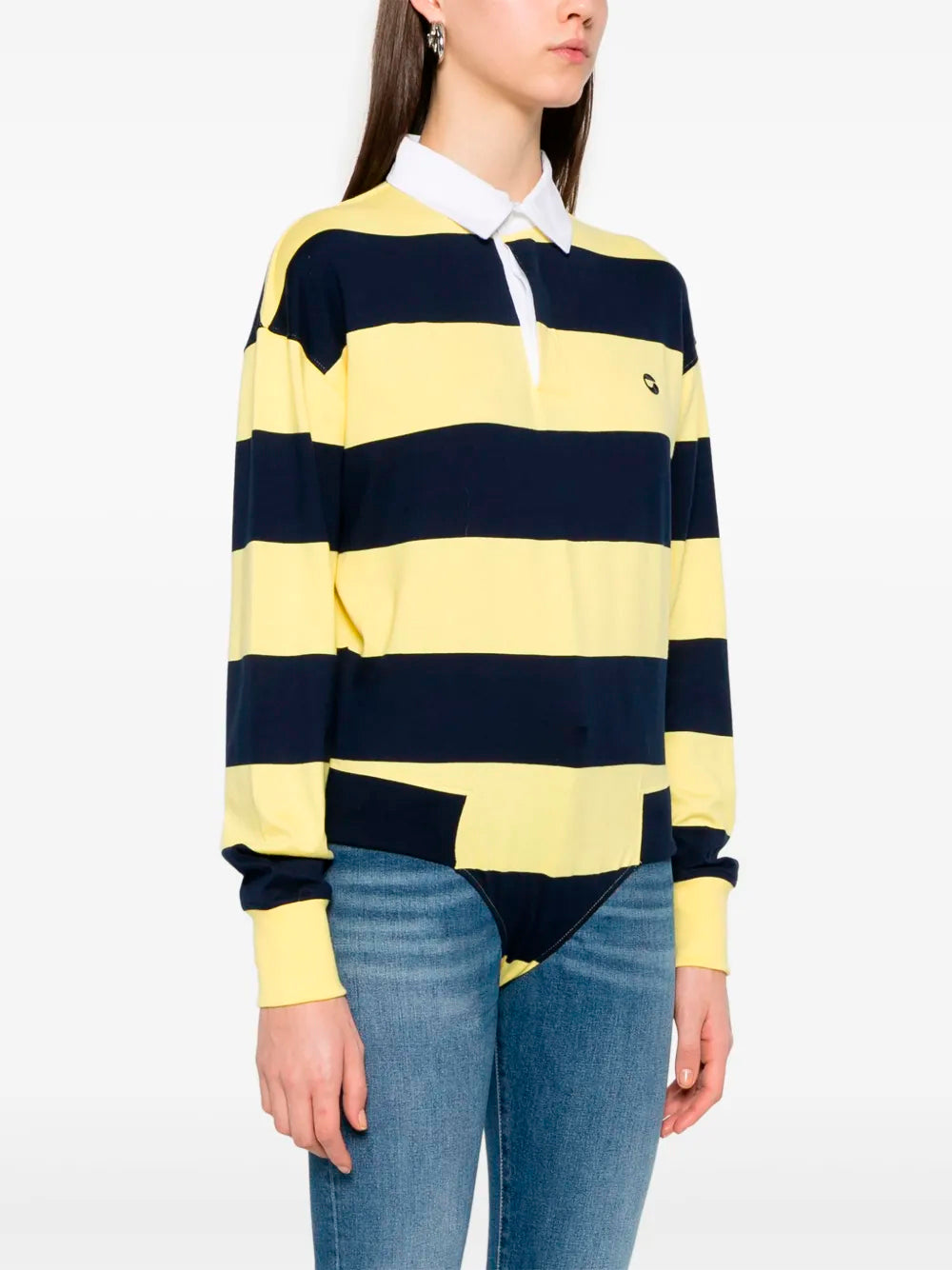 COPERNI-STRIPED LONG SLEEVE POLO BODY-COPJS116F5026 YELLOW/BLUE