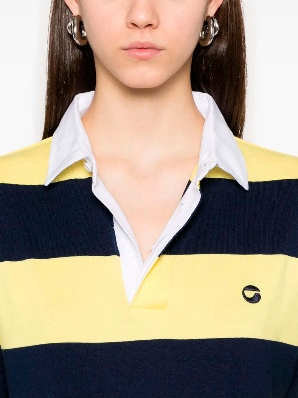 COPERNI-STRIPED LONG SLEEVE POLO BODY-COPJS116F5026 YELLOW/BLUE