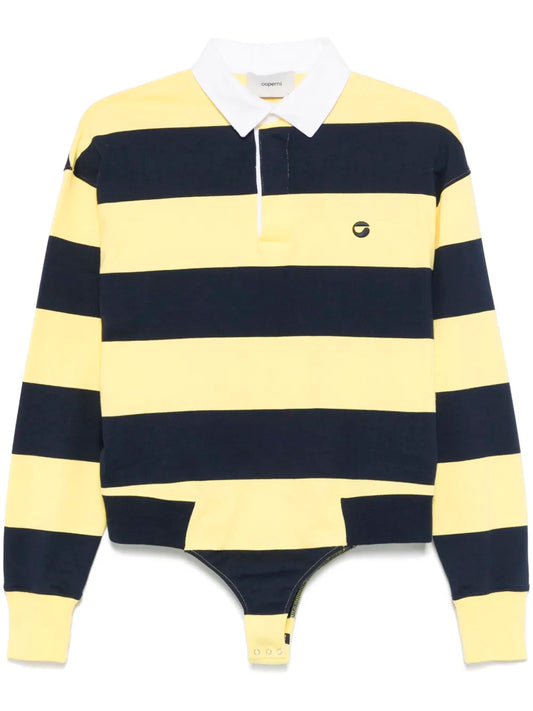 COPERNI-STRIPED LONG SLEEVE POLO BODY-COPJS116F5026 YELLOW/BLUE