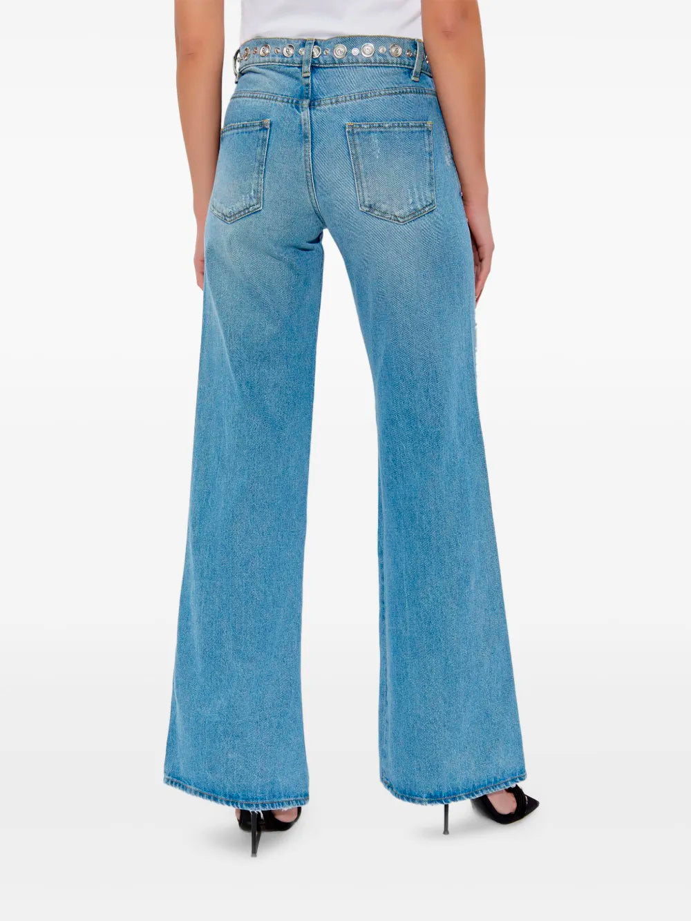 COPERNI-STUDDED WIDE LEG DENIM PANTS-COPP95STF2008 WASHED BLUE