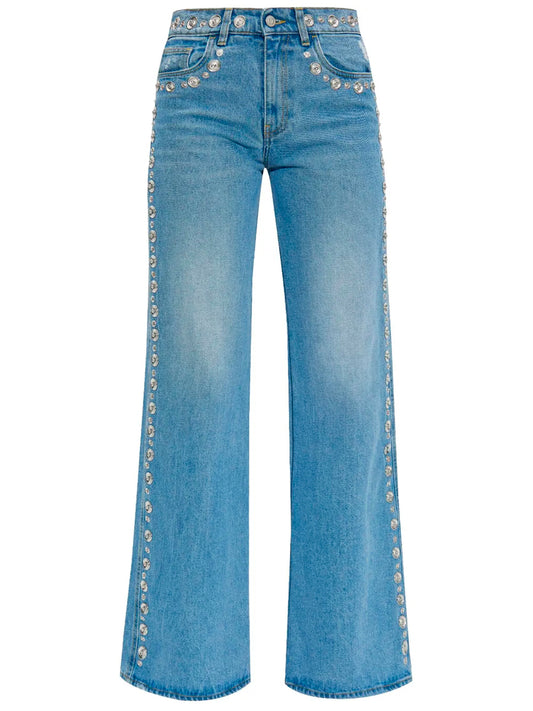 COPERNI-STUDDED WIDE LEG DENIM PANTS-COPP95STF2008 WASHED BLUE