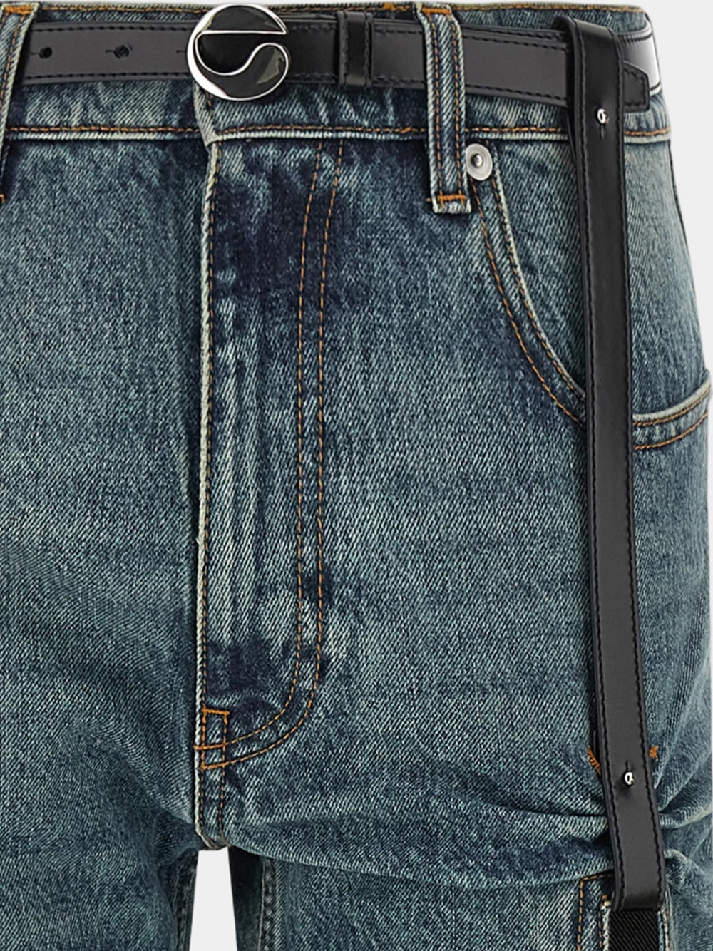 COPERNI-SUSPENDED DENIM PANTS-COPP215F2081 VINTAGE BLUE