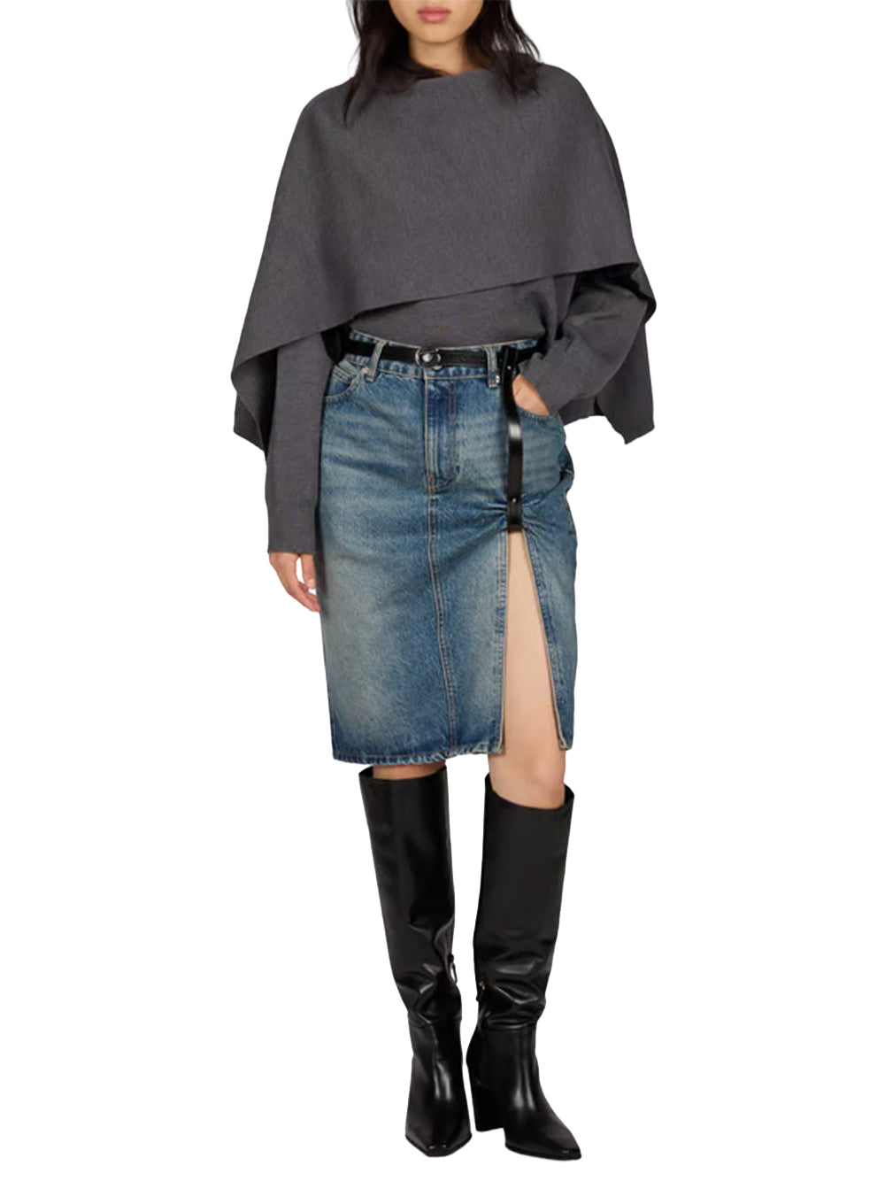COPERNI-SUSPENDED DENIM SKIRT-COPJ152F2081 VINTAGE BLUE