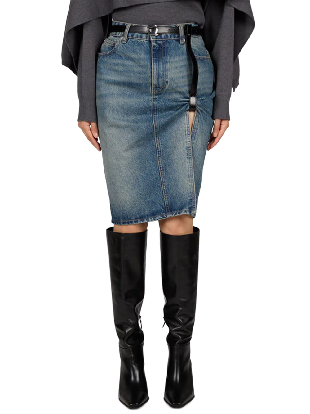 COPERNI-SUSPENDED DENIM SKIRT-COPJ152F2081 VINTAGE BLUE