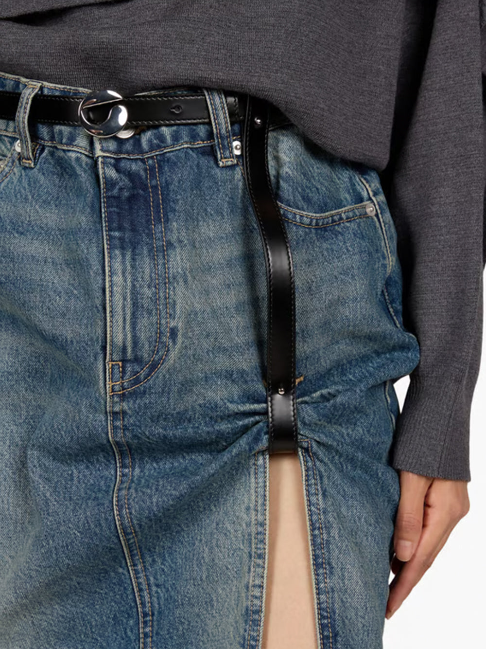 COPERNI-SUSPENDED DENIM SKIRT-COPJ152F2081 VINTAGE BLUE