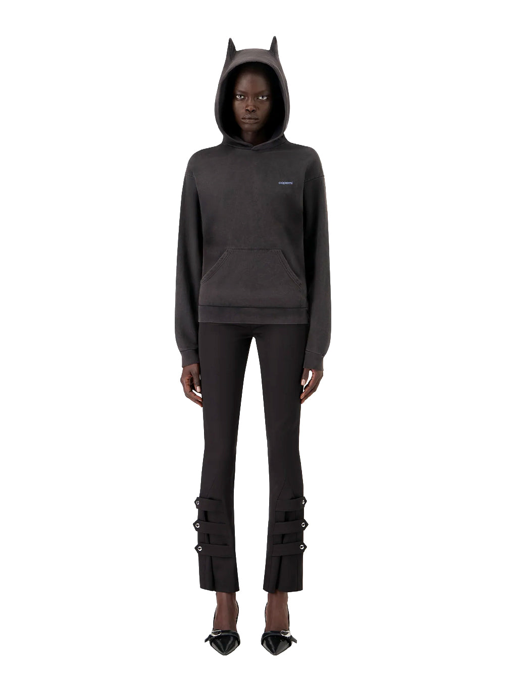 COPERNI-WASHED HORN HOODIE-COPJS15BIS523W BLACK/BLUE
