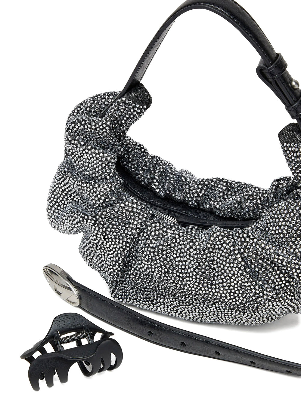 DIESEL-GRAB-D HOBO S SHOULDER BAG-X10479.P8641 T8013 BLACK