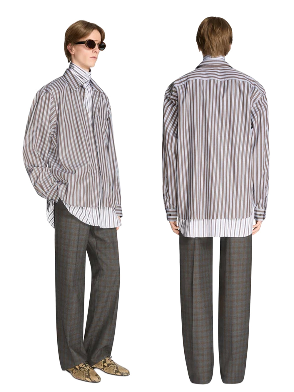 DRIES VAN NOTEN-CAMBER 4023 M.W.SHIRT-020723.4023 703 BROWN