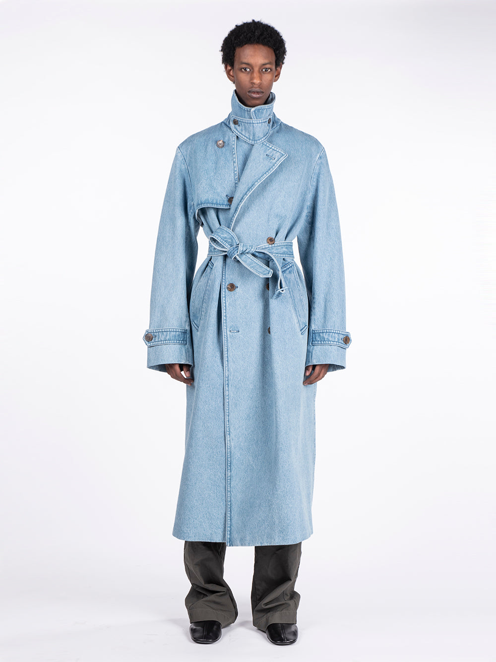 DRIES VAN NOTEN-RALPHIE DENIM COAT-020203.9383 514 LIGHT BLUE