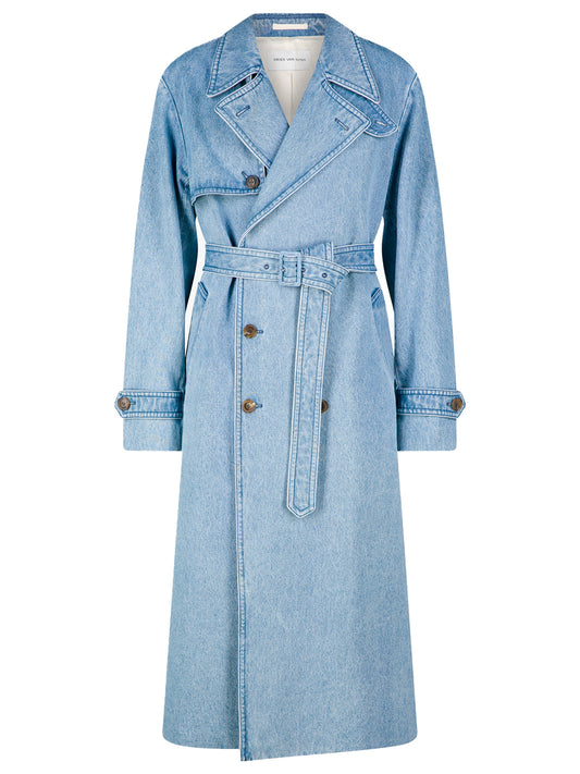 DRIES VAN NOTEN-RALPHIE DENIM COAT-020203.9383 514 LIGHT BLUE